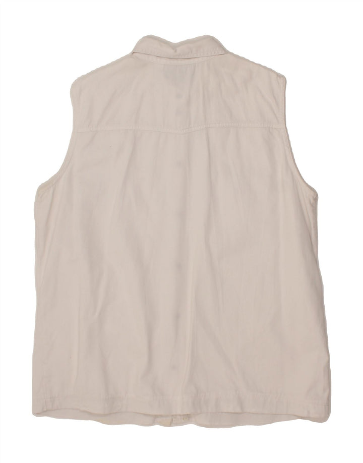 JOHN BANER Womens Denim Gilet UK 16 Large White Vintage John Baner and Second-Hand John Baner from Messina Hembry 