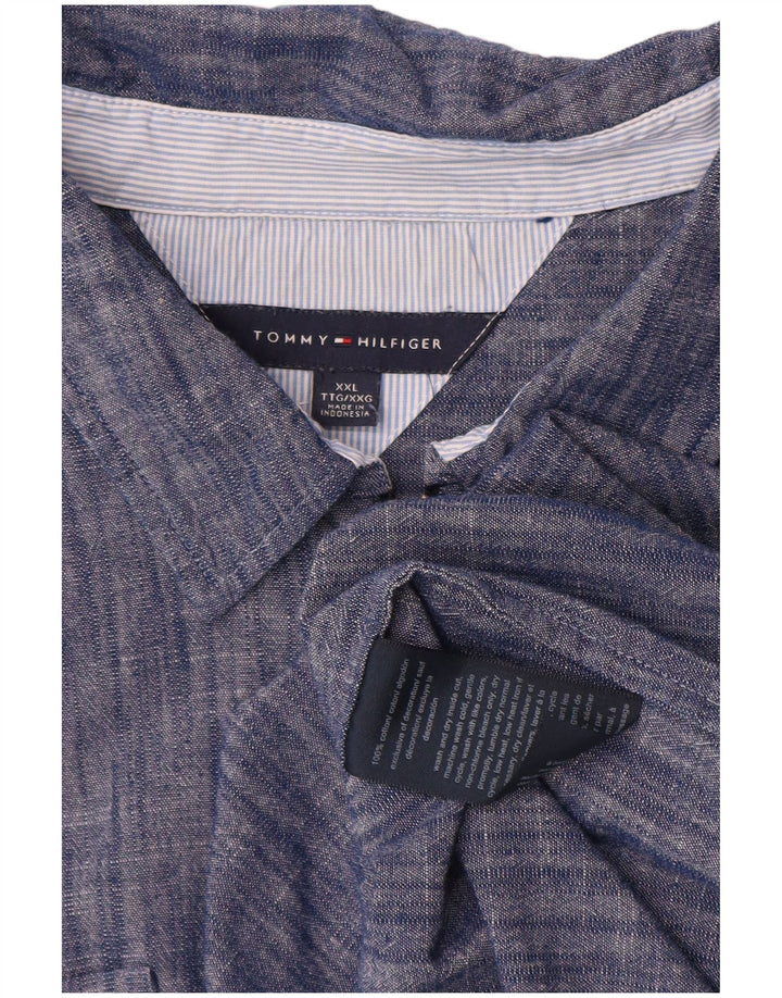 Cămașă pulover pentru femei Tommy Hilfiger UK 20 2XL Bumbac cu pete albastre
