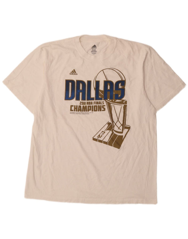 Tricou cu grafic Dallas Adidas pentru bărbați Top XL Bumbac alb
