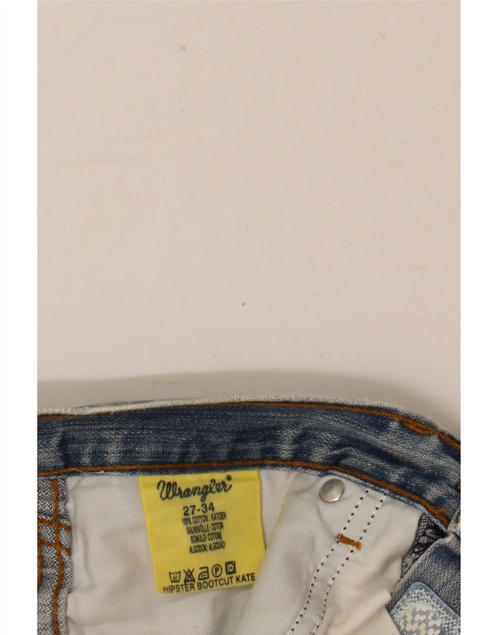 Blugi Wrangler pentru femei Hipster Bootcut W27 L34 Bumbac albastru
