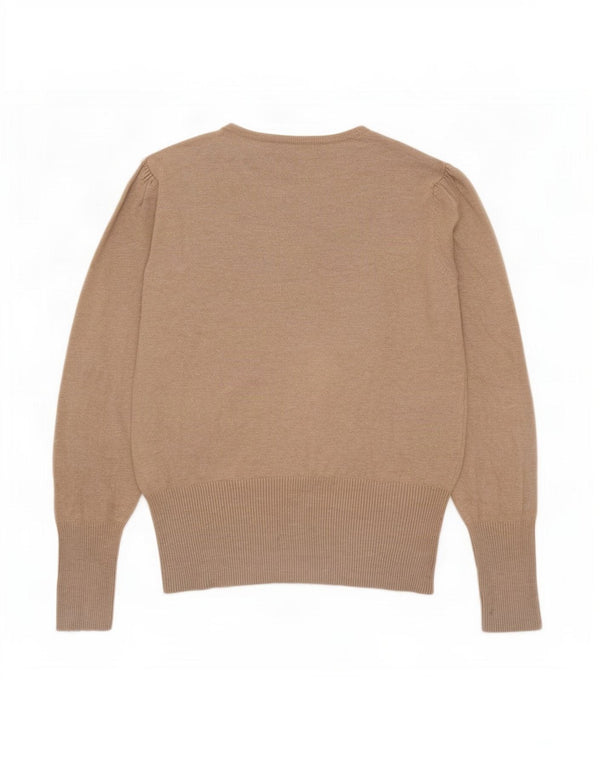Pulover pentru femei Marks & Spencer cu decolteu barcă UK 12 Medium Bej Viscoză