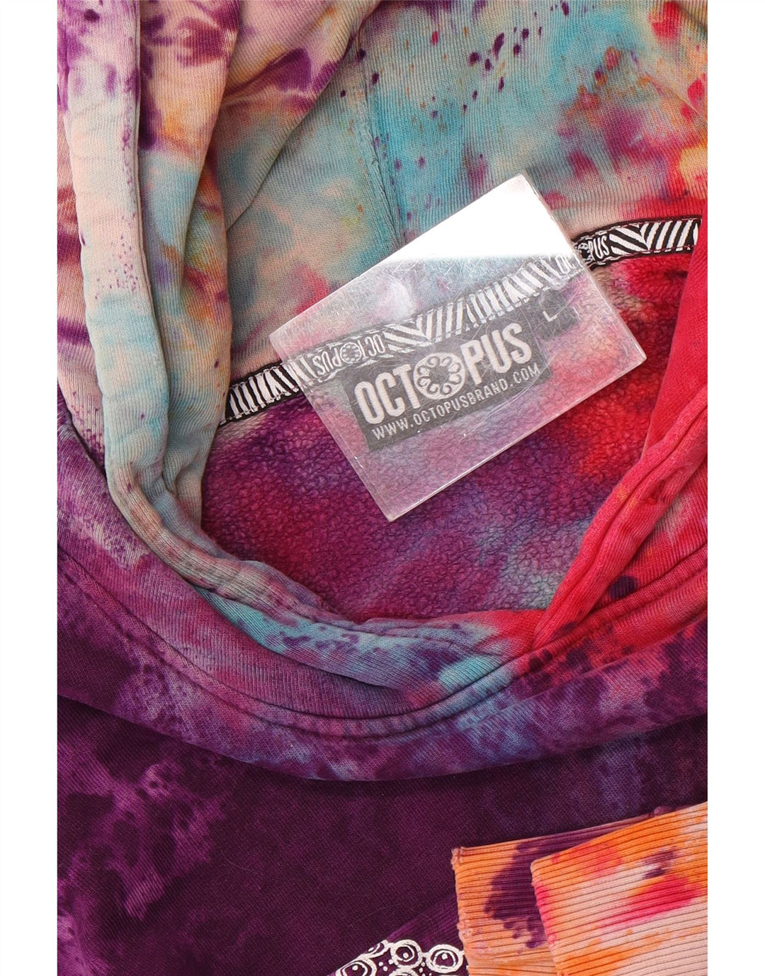Pulover cu glugă cu grafic pentru bărbați Octopus, mare, multicolor, cu vopsea