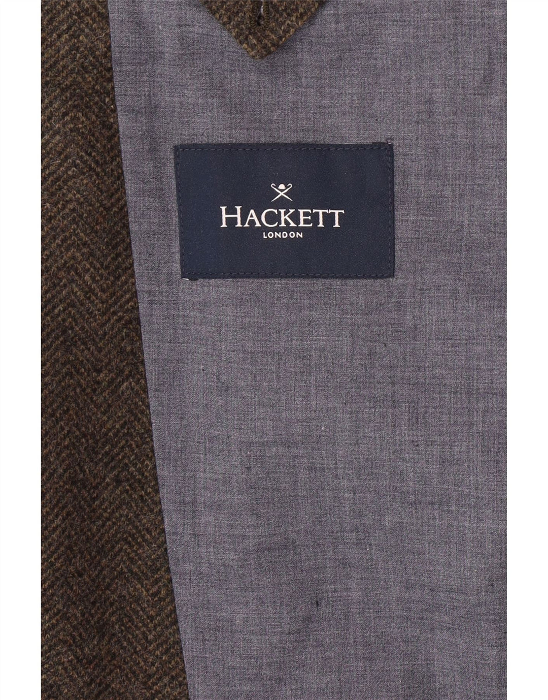 HACKETT Jachetă pentru bărbați cu 3 nasturi, UK 44 XL, lână maro cu oase