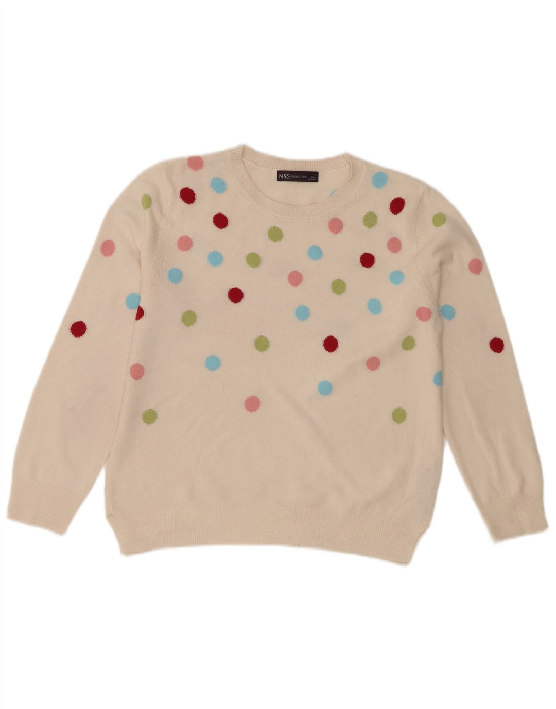 Pulover pentru femei Marks & Spencer cu decolteu triplu UK 12 Medium Off White