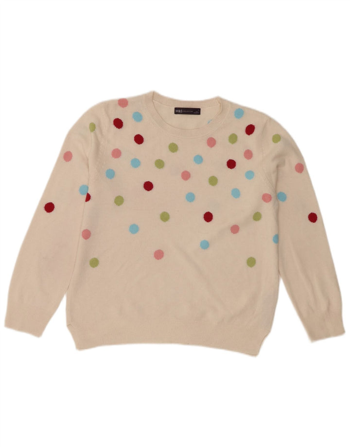 Pulover pentru femei Marks & Spencer cu decolteu triplu UK 12 Medium Off White