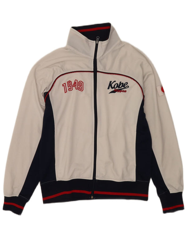 Asics Mens Graphic Tracksuit Top Jacket Medium White Colourblock