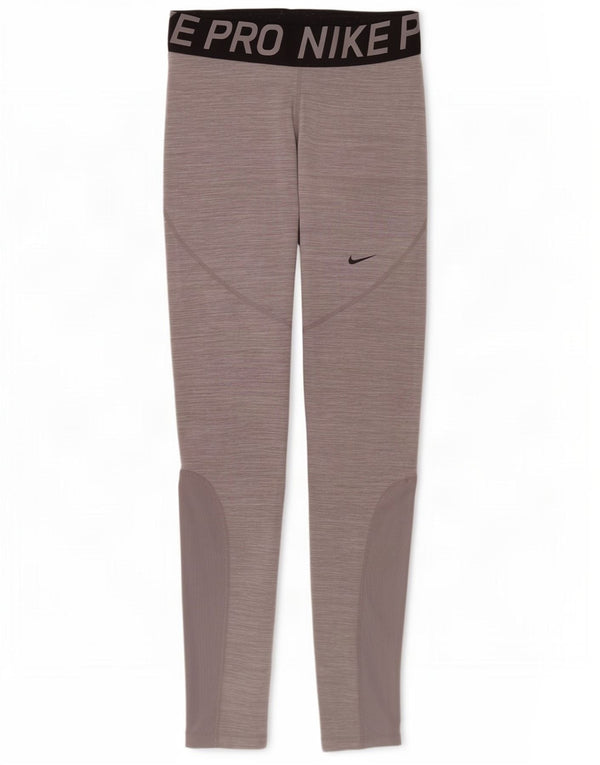 Leggings cu grafice Nike Dri Fit pentru femei UK 12 Gri mediu Colorblock