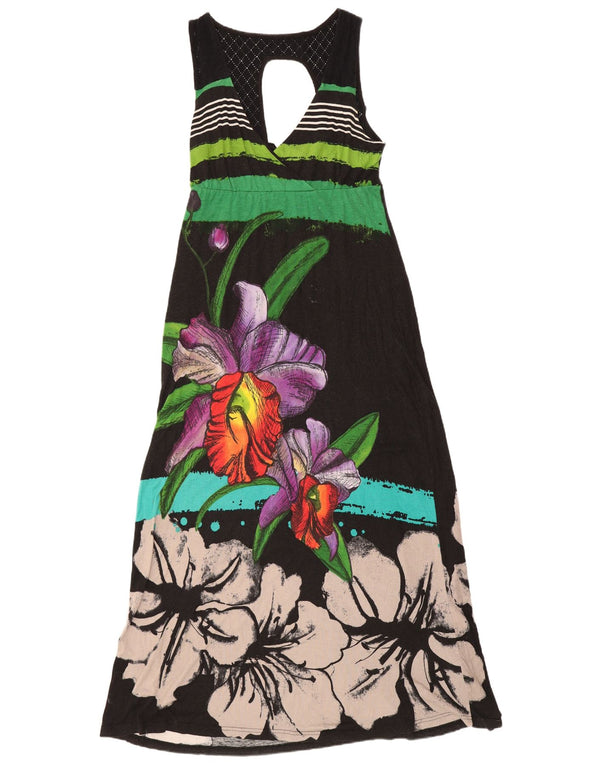 Rochie maxi fără mâneci pentru femei Desigual UK 12 Medium Black Floral Viscose