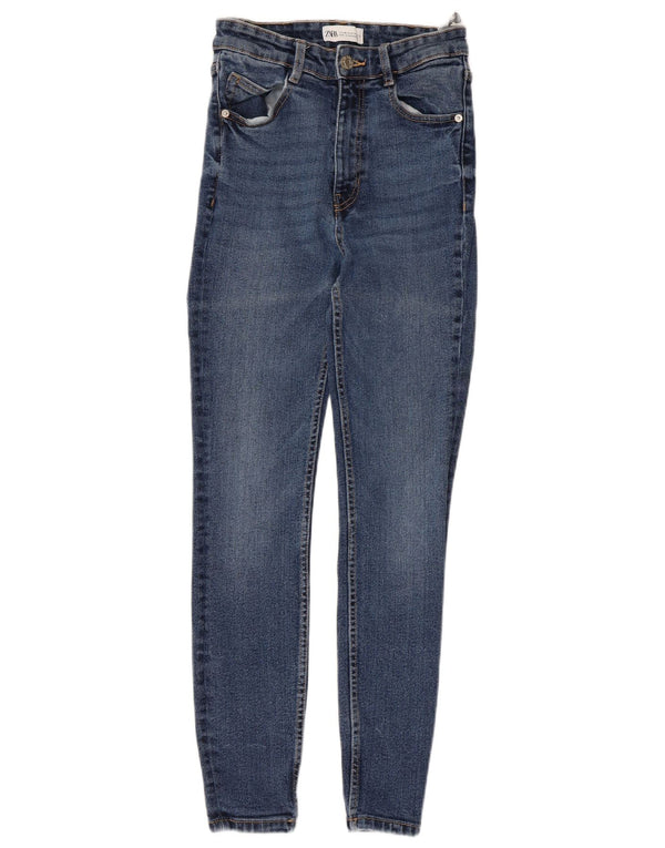 Blugi skinny dama Zara EU 36 XS W26 L26 Albastru Bumbac