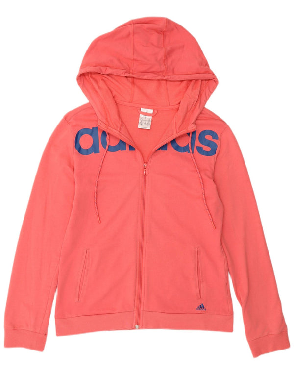 Pulover Adidas Graphic Zip pentru femei UK 12/14 Bumbac Roz Mediu