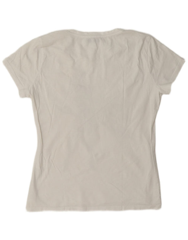 Tricou grafic Liu Jo pentru femei Top UK 16, mare, alb, bumbac