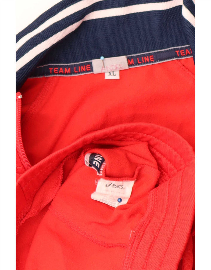 Jachetă de top pentru trening grafic Asics pentru bărbați, XL, roșu, poliester color bloc