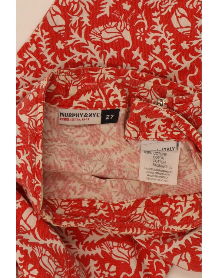 Fusta mini pentru femei Murphy & Nye W27 Bumbac Floral Roșu Mic