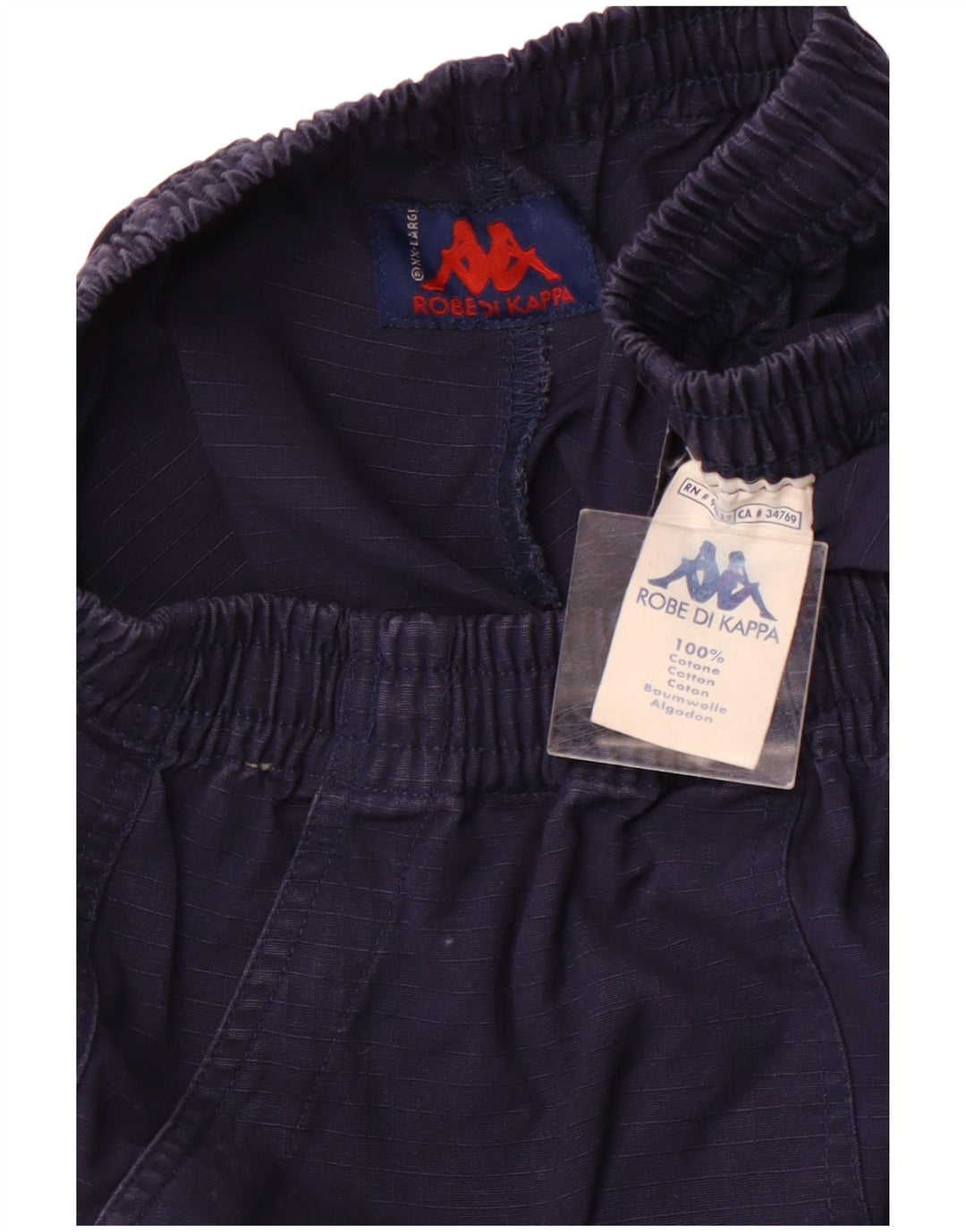 Pantaloni scurți cargo KAPPA pentru femei cu talie înaltă 2XL W32, albastru bleumarin, din bumbac sport