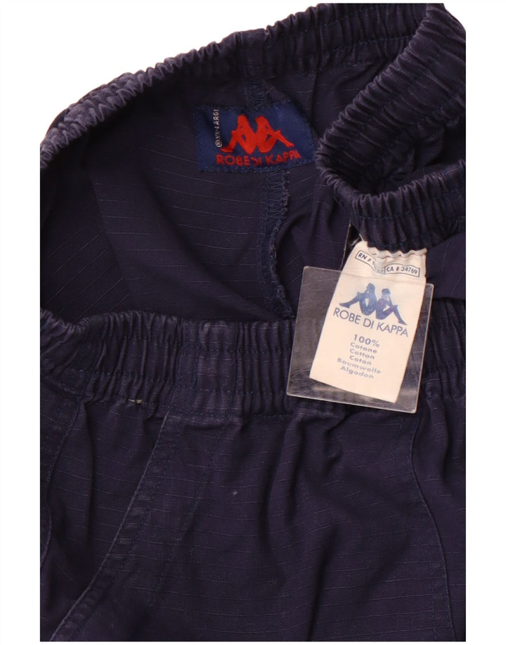 Pantaloni scurți cargo KAPPA pentru femei cu talie înaltă 2XL W32, albastru bleumarin, din bumbac sport