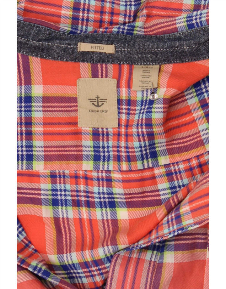 Cămașă de flanel pentru bărbați Dockers, mare, portocaliu