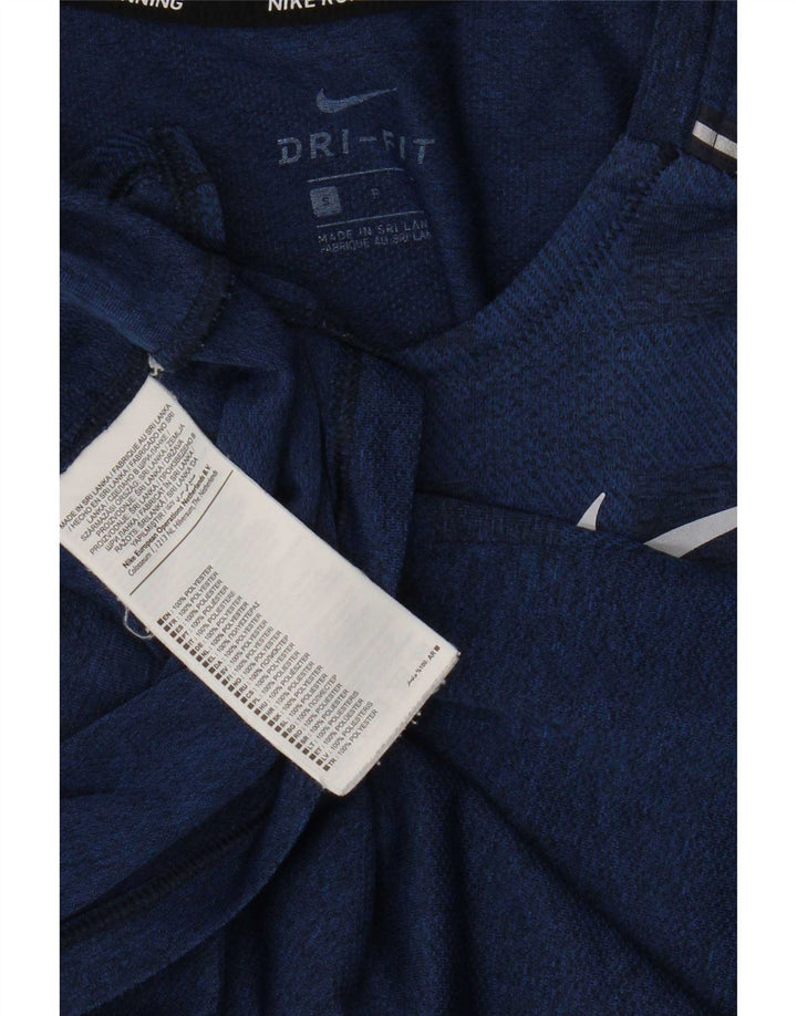Tricou Nike Dri Fit pentru bărbați Top mic, albastru, poliester geometric