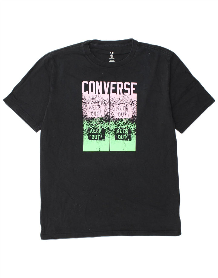 Tricou grafic Converse pentru bărbați Top mediu negru bumbac