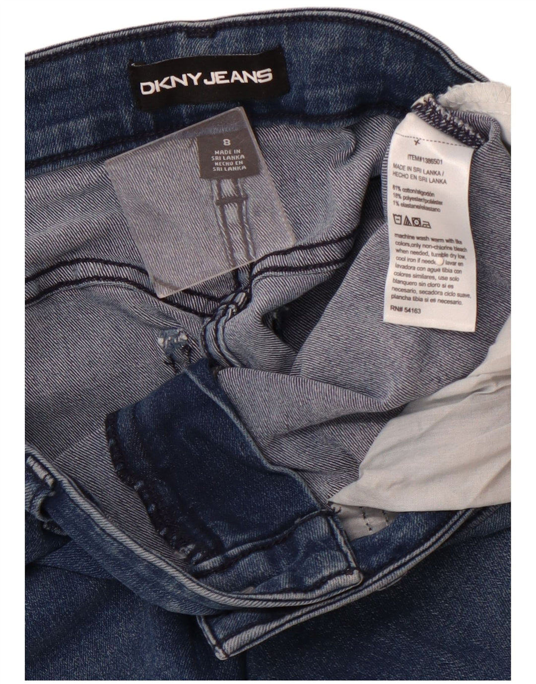 Pantaloni scurți din denim DKNY pentru femei US 8 Medium W28 Bumbac bleumarin