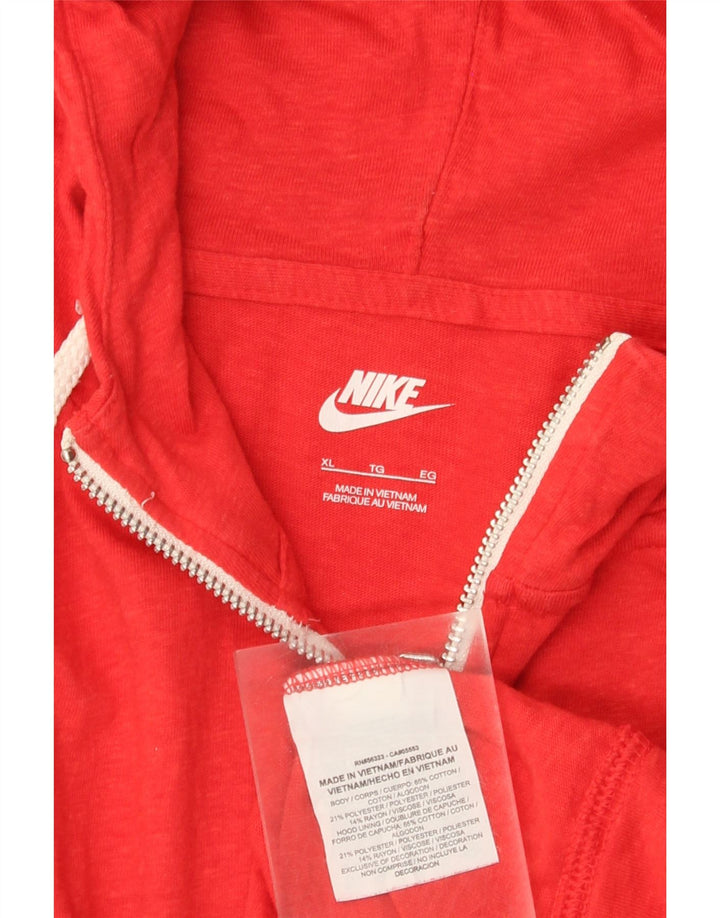 Pulover NIKE pentru femei cu fermoar, UK 18 XL, bumbac roșu