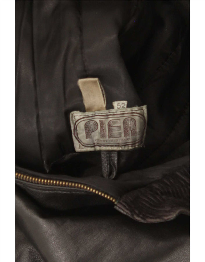Jachetă din piele vintage pentru bărbați IT 52 XL neagră