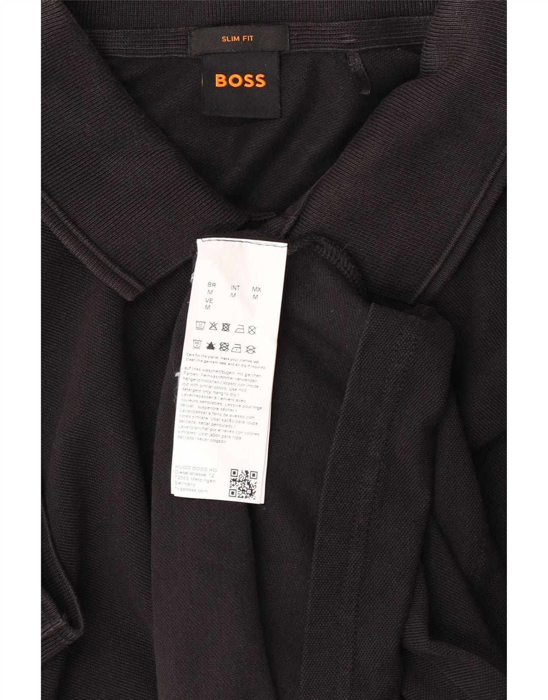 Cămașă polo HUGO BOSS pentru bărbați, bumbac negru mediu