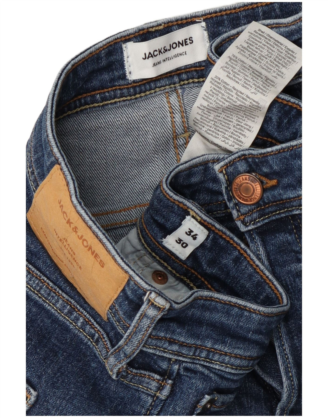 Blugi Jack & Jones Mike drepte pentru bărbați W34 L30 bumbac albastru