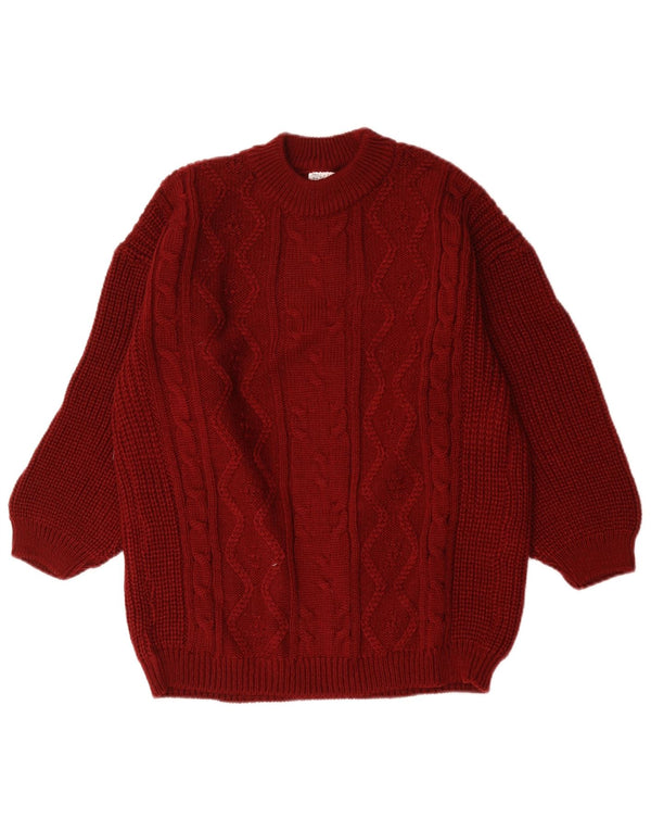 Pulover vintage pentru femei cu gât supradimensionat, pulover EU 38/40 Maroon mediu