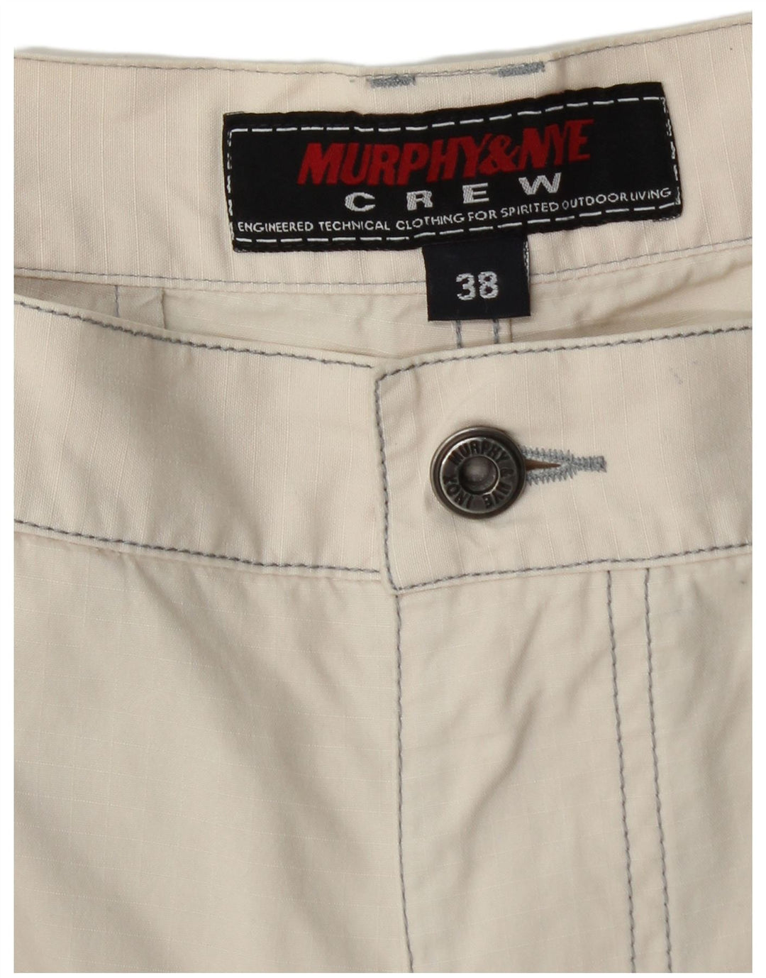 Murphy & Nye Pantaloni scurți grafic cargo pentru bărbați W38 XL, bumbac alb
