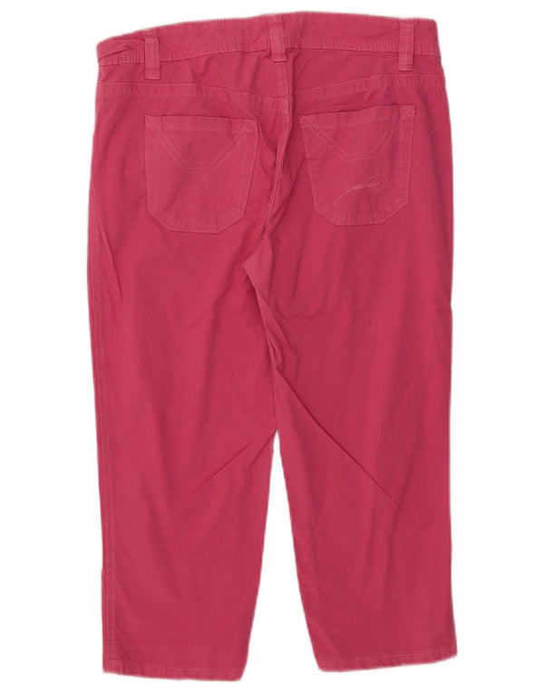 Pantaloni capri drepti pentru femei Jeckerson W29 L19 bumbac roz