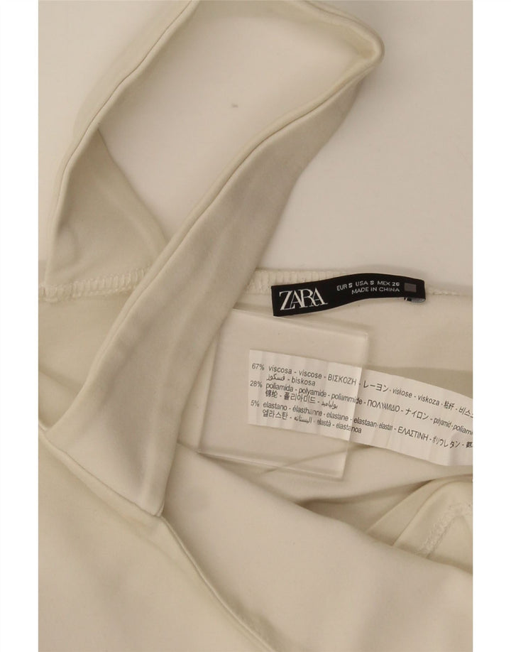 Crop Top pentru femei Zara UK 8 Small White Viscose