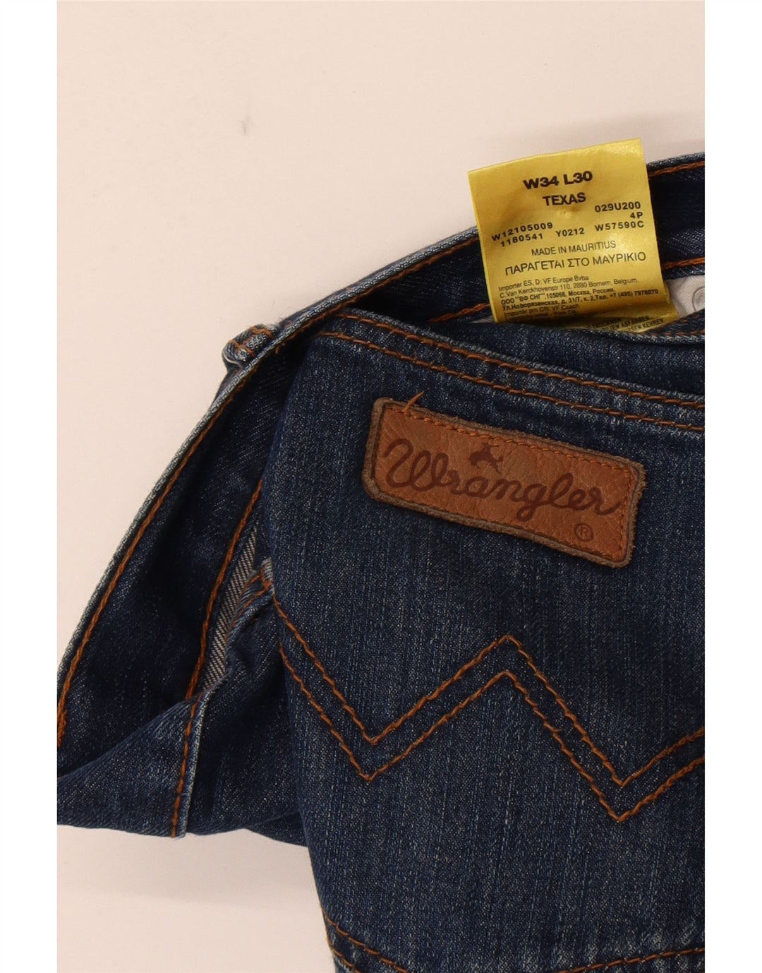 Blugi drepte pentru bărbați Wrangler Texas W34 L30 bumbac albastru