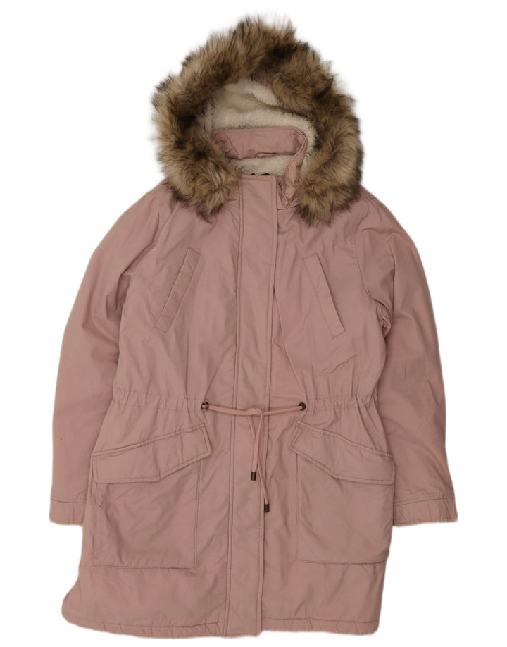 Marks & Spencer jachetă parka supradimensionată cu glugă pentru femei UK 16 mare roz