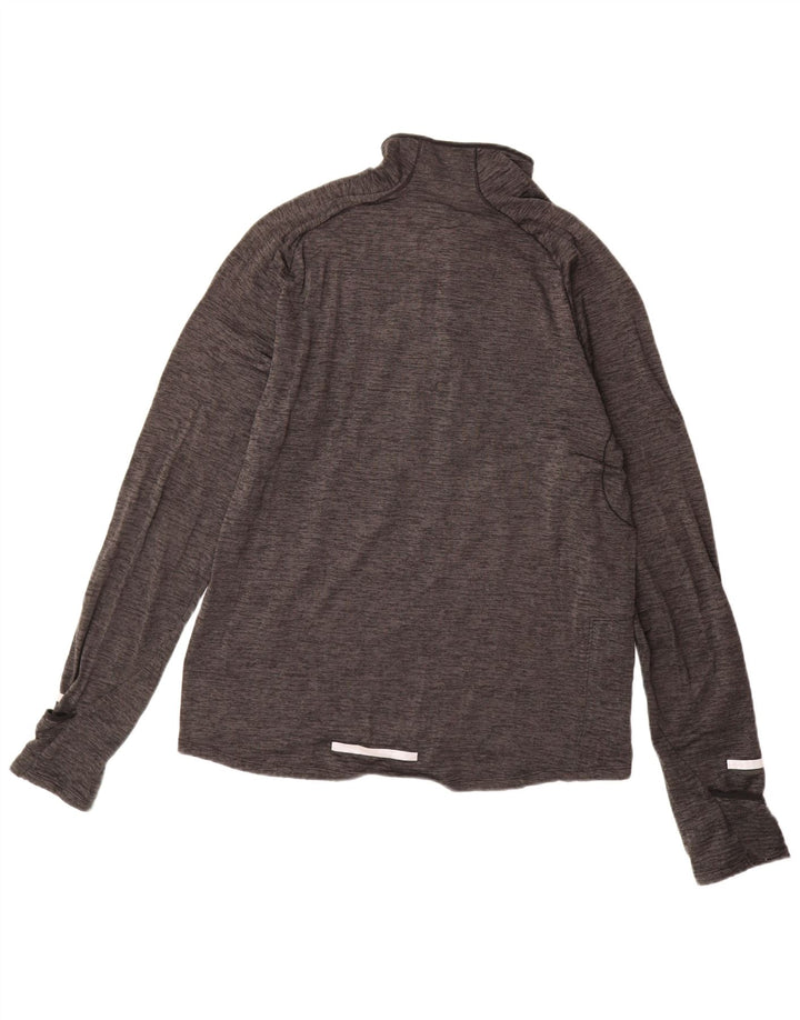 Top de trening pentru bărbați Dri Fit, cu fermoar și gât, cu pulover, gri mediu