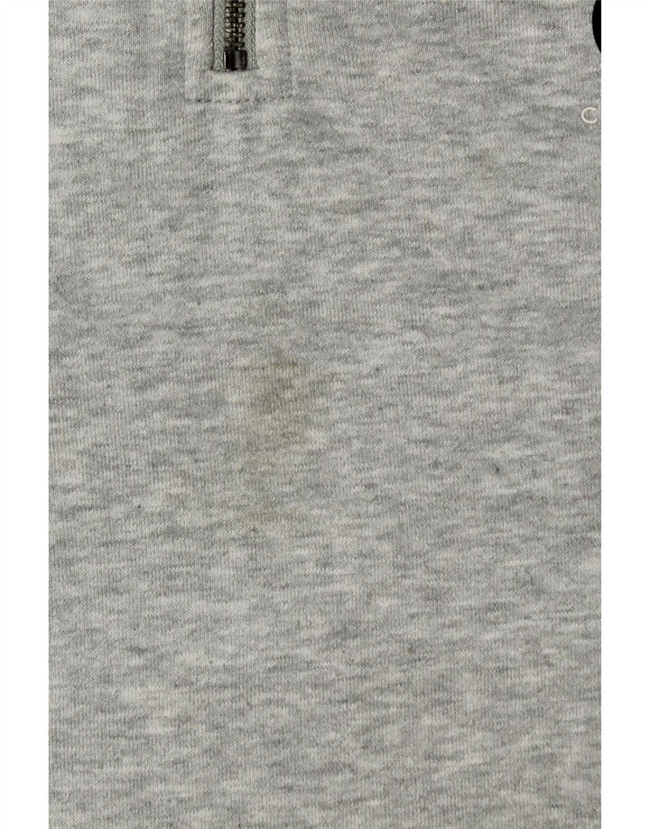 CALVIN KLEIN JEANS Hanorac pentru bărbați, cu fermoar, cu gât, pulover, gri mediu