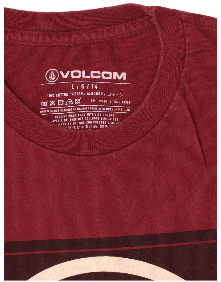 Volcom Băieți 13-14 Ani Mare Bumbac Burgundy