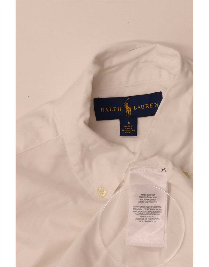 Cămașă Ralph Lauren băieți 7-8 ani bumbac alb