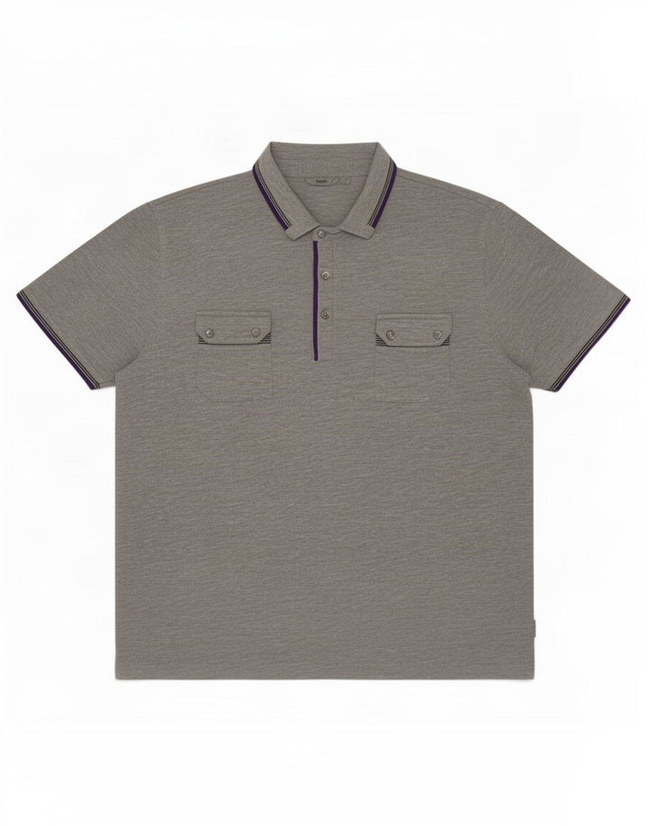 Tricou polo pentru bărbați Ted Baker Mărimea 7 3XL Poliester cu pături gri