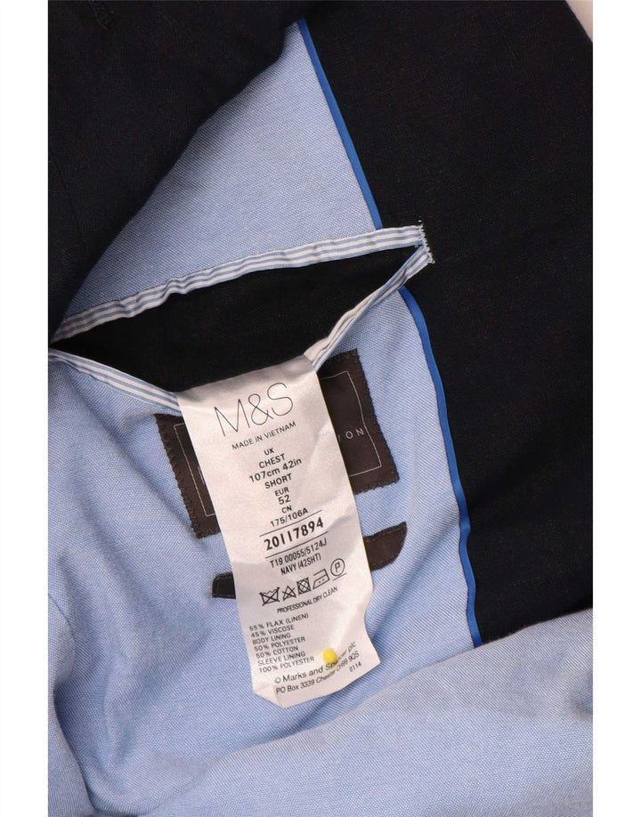 Jachetă pentru bărbați Marks & Spencer, cu 2 nasturi, UK 42, mare, bleumarin, in