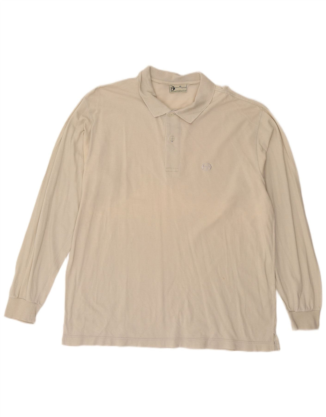 SERGIO TACCHINI Tricou polo cu mânecă lungă pentru bărbați IT 52 mare bumbac alb