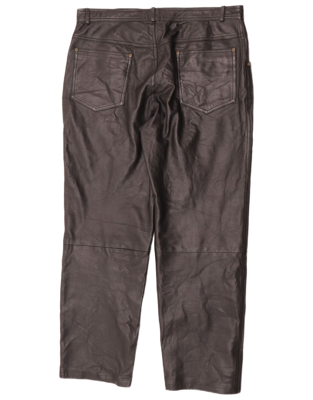 Pantaloni drepti din piele pentru bărbați Angelo Litrico W38 L30 negru