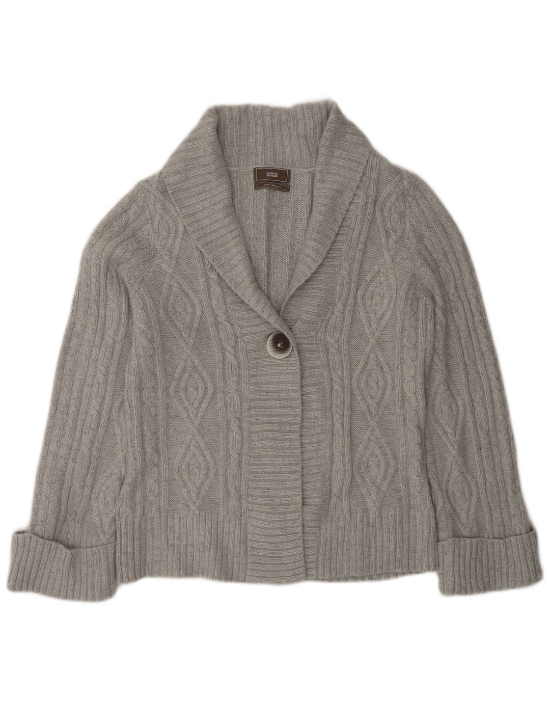 Pulover cardigan pentru femei Marks & Spencer UK 12 Medium Gri Acrilic