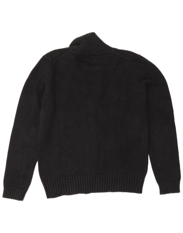 Pulover cardigan pentru bărbați Zara, bumbac mediu negru, clasic
