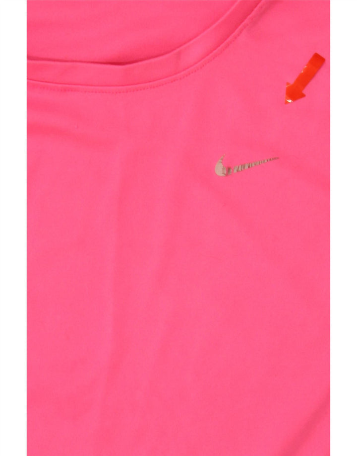NIKE Womens Top Long Sleeve UK 12 Medium Pink Polyester Vintage Nike and Second-Hand Nike from Messina Hembry 
