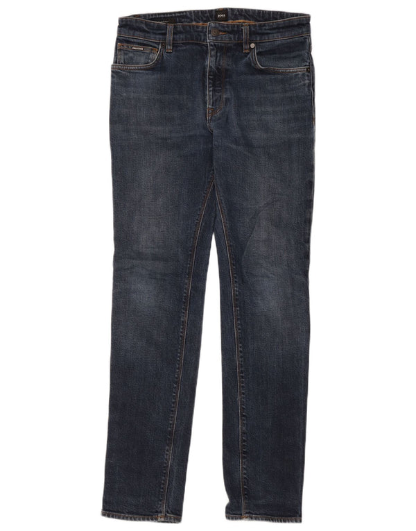 Hugo Boss Mens Slim Straight Jeans W30 L32 Navy Blue