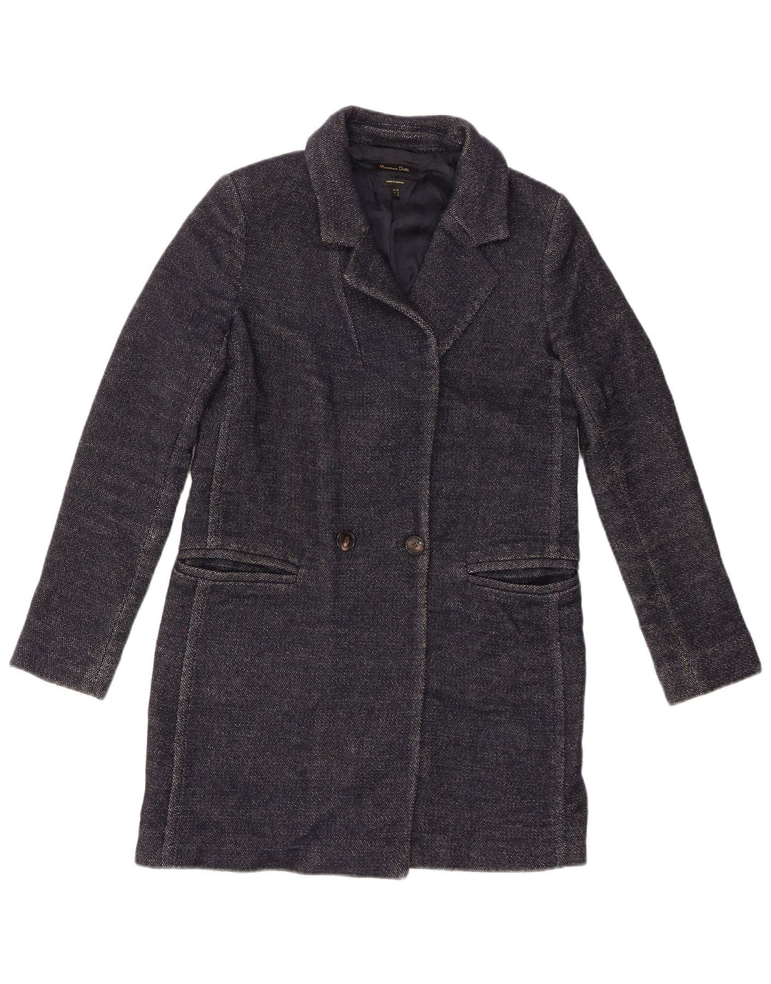 Palton Massimo Dutti Femei EU 36 XS Lână Bleumarin