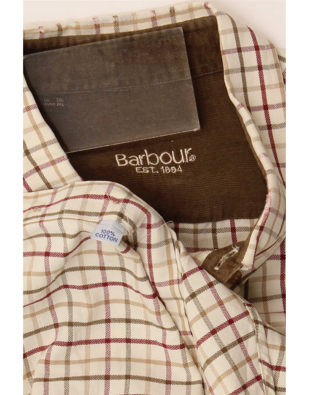 Cămașă pentru bărbați Barbour 2XL, bumbac vichy bej