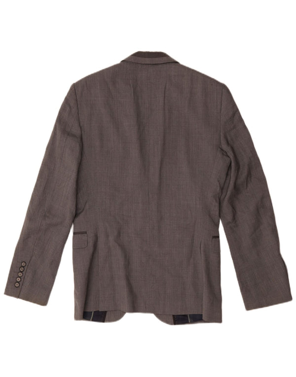 Blazer pentru bărbați Zara, cu 2 nasturi, UK 38 Lână, gri mediu