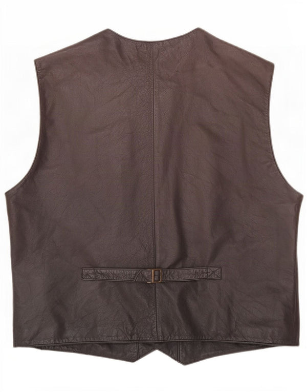 Vestă din piele vintage pentru bărbați IT 56 XL neagră