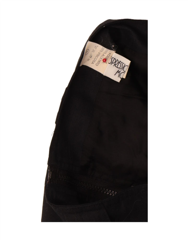 Fusta creion vintage pentru femei IT 42 Medium W26 Acetat negru